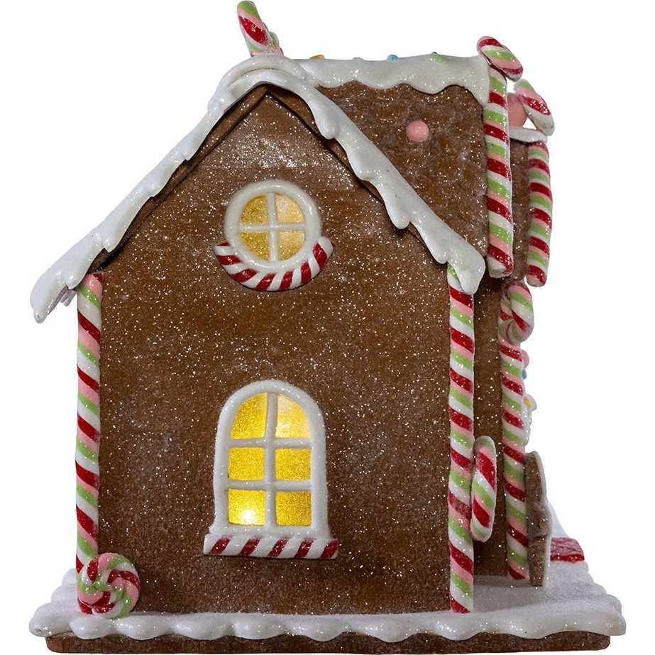 8.46-Inch Battery Operated LED Lighted Gingerbread Lollipop Shop