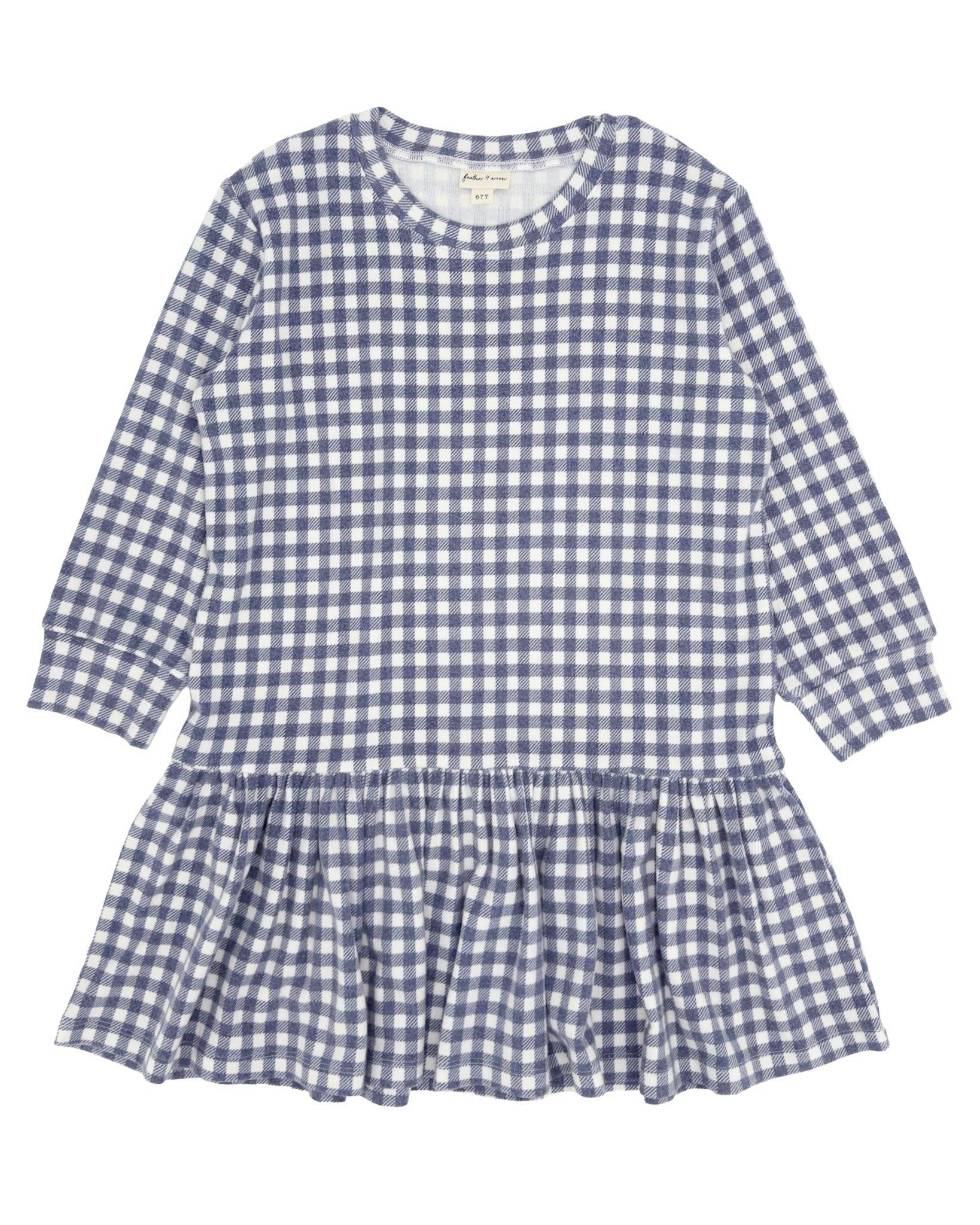 Jules Gingham Hacci Dress - Crown Blue