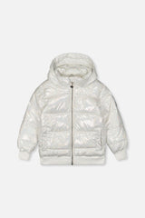 Winter Puffy Jacket White Glitter