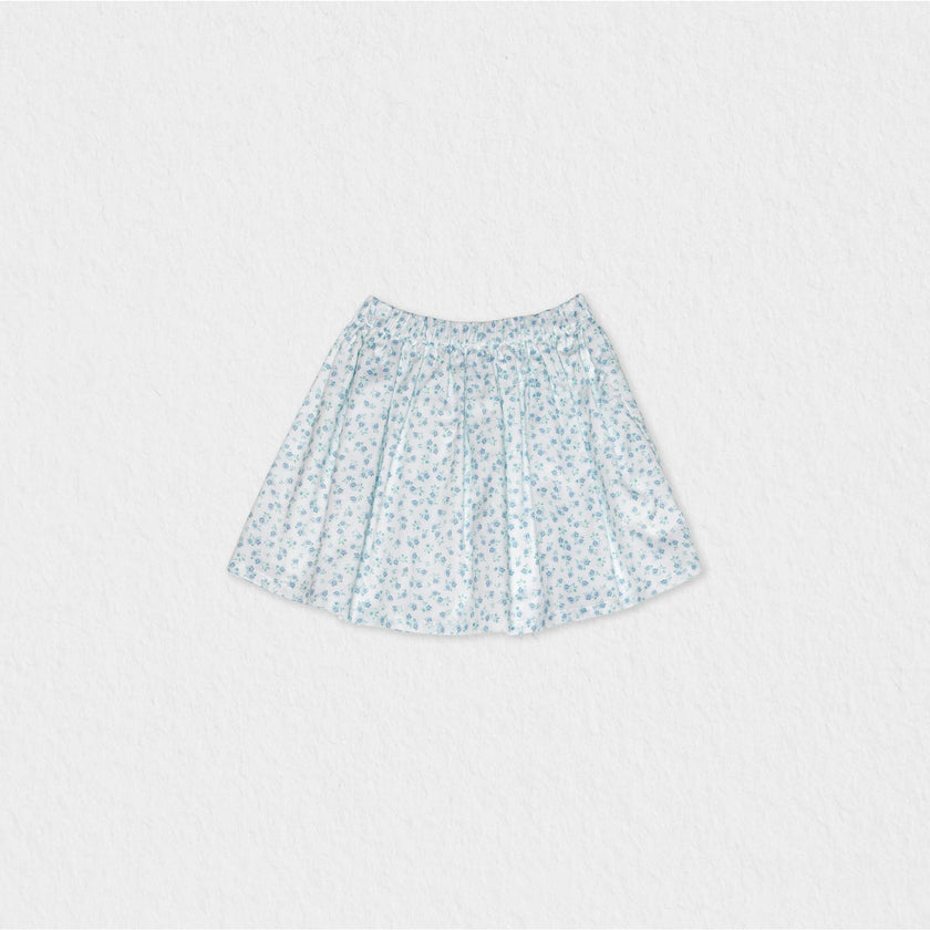 Philo Girl Skirt, Flowery Aqua Blue