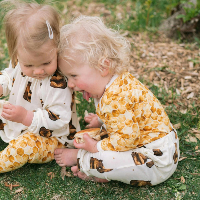 Honeycomb Bamboo Long Sleeve One Piece