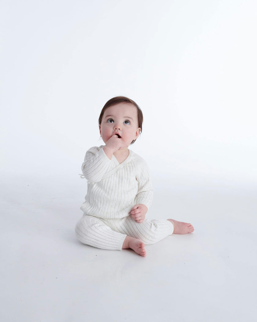 Cotton Wrap Top - Ribbed