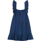 Mini Eva Girl's Ruffle Dress Lapis Blue, Blue