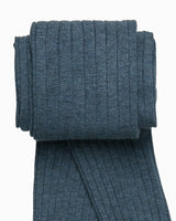 Baby Ribbed Tights in Denim Blue