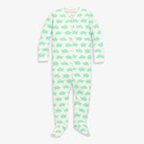 Baby organic animal friends zip footie