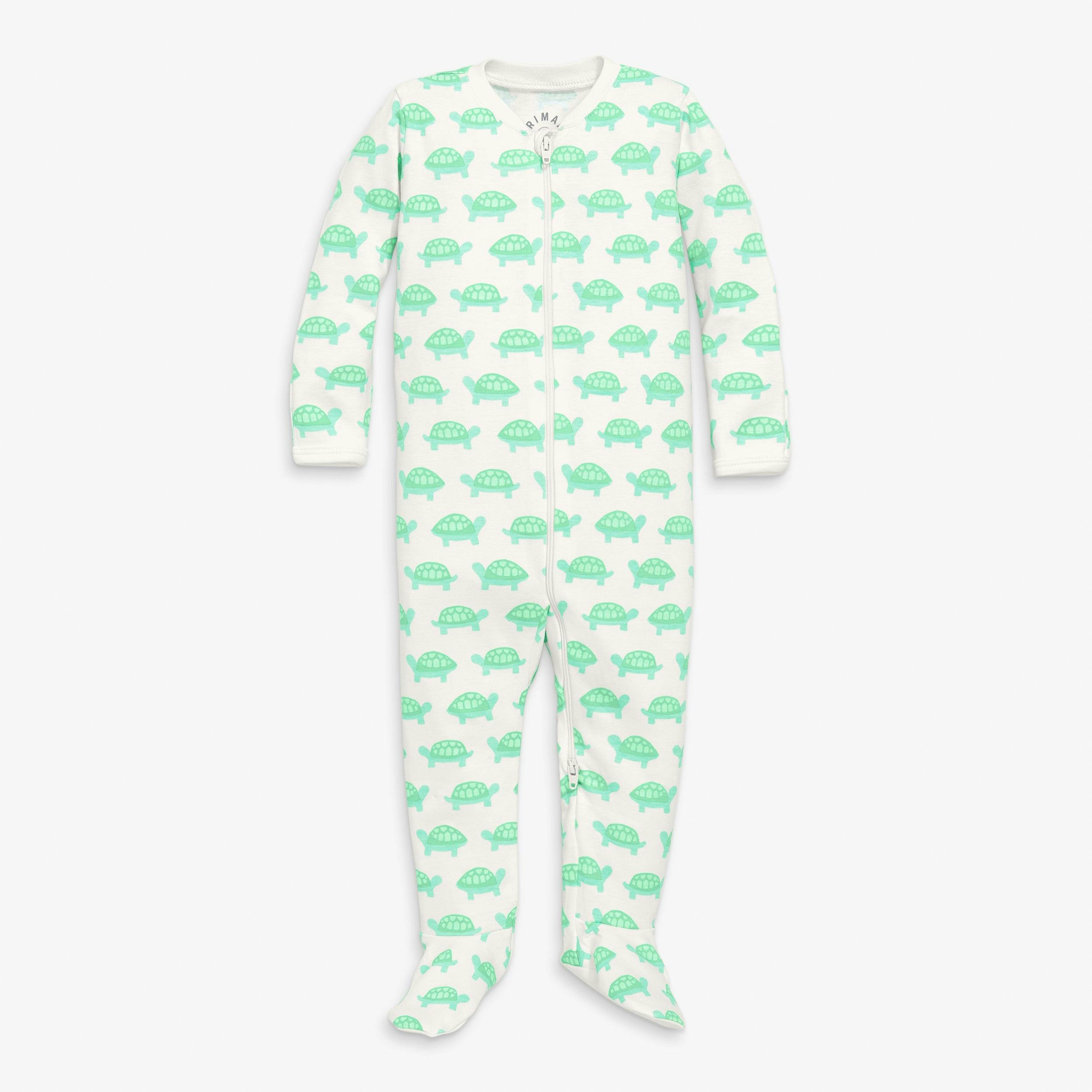 Baby organic animal friends zip footie