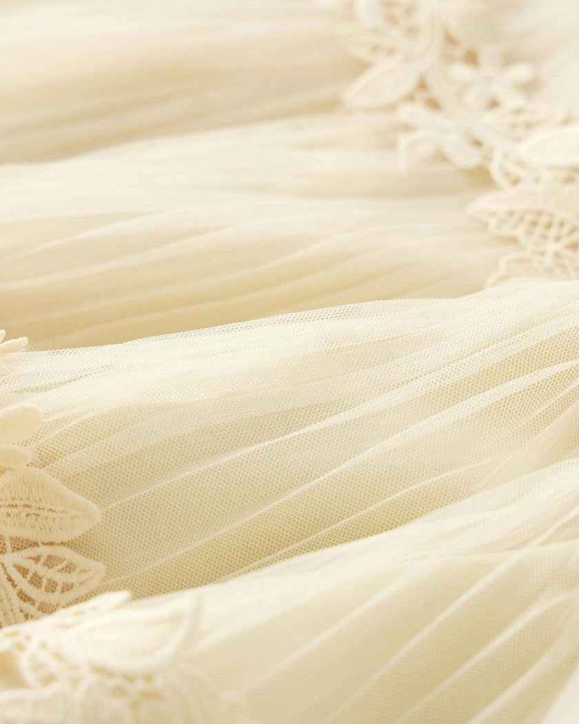 Peggy Lace Midi Dress, Crème