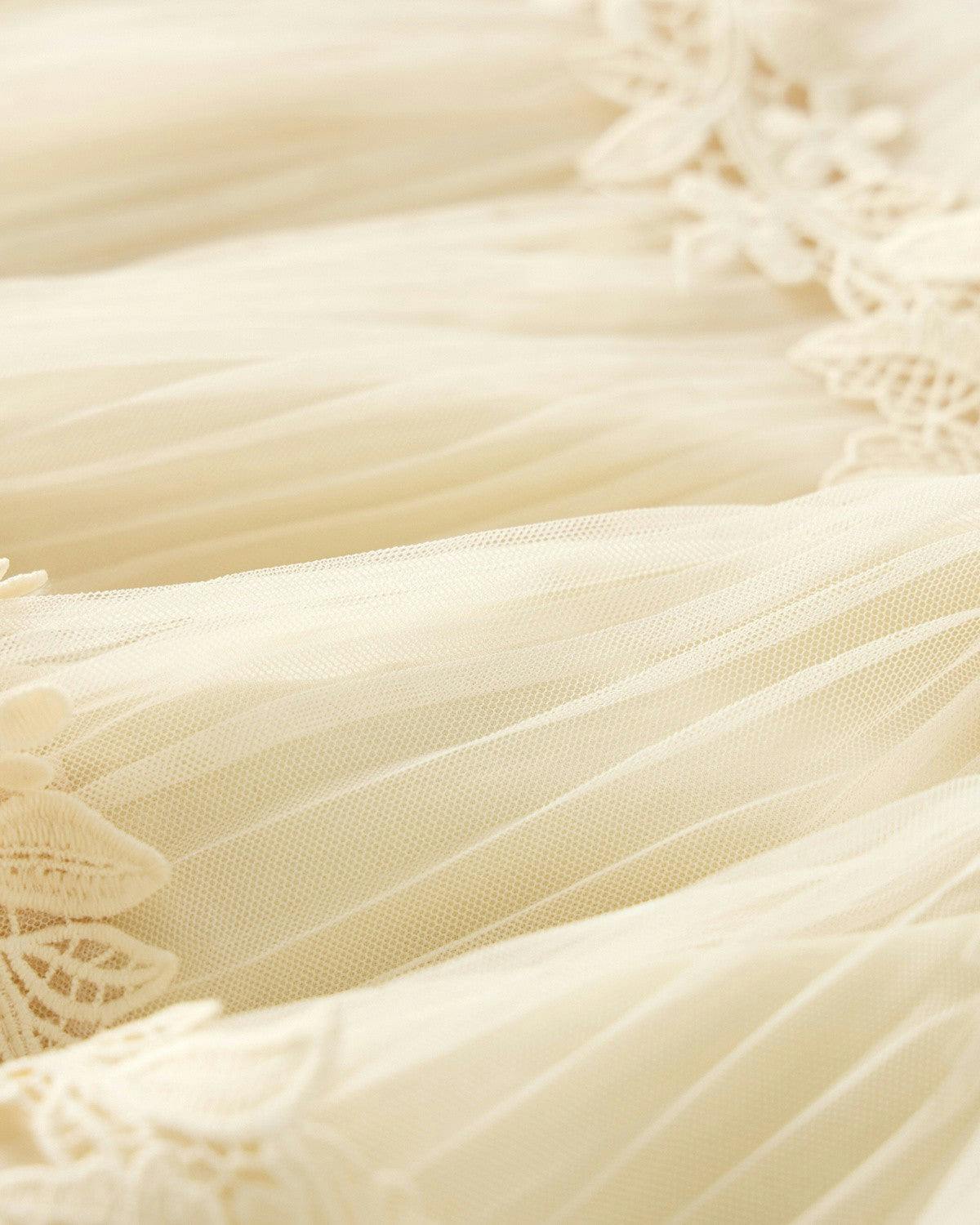 Peggy Lace Midi Dress, Crème