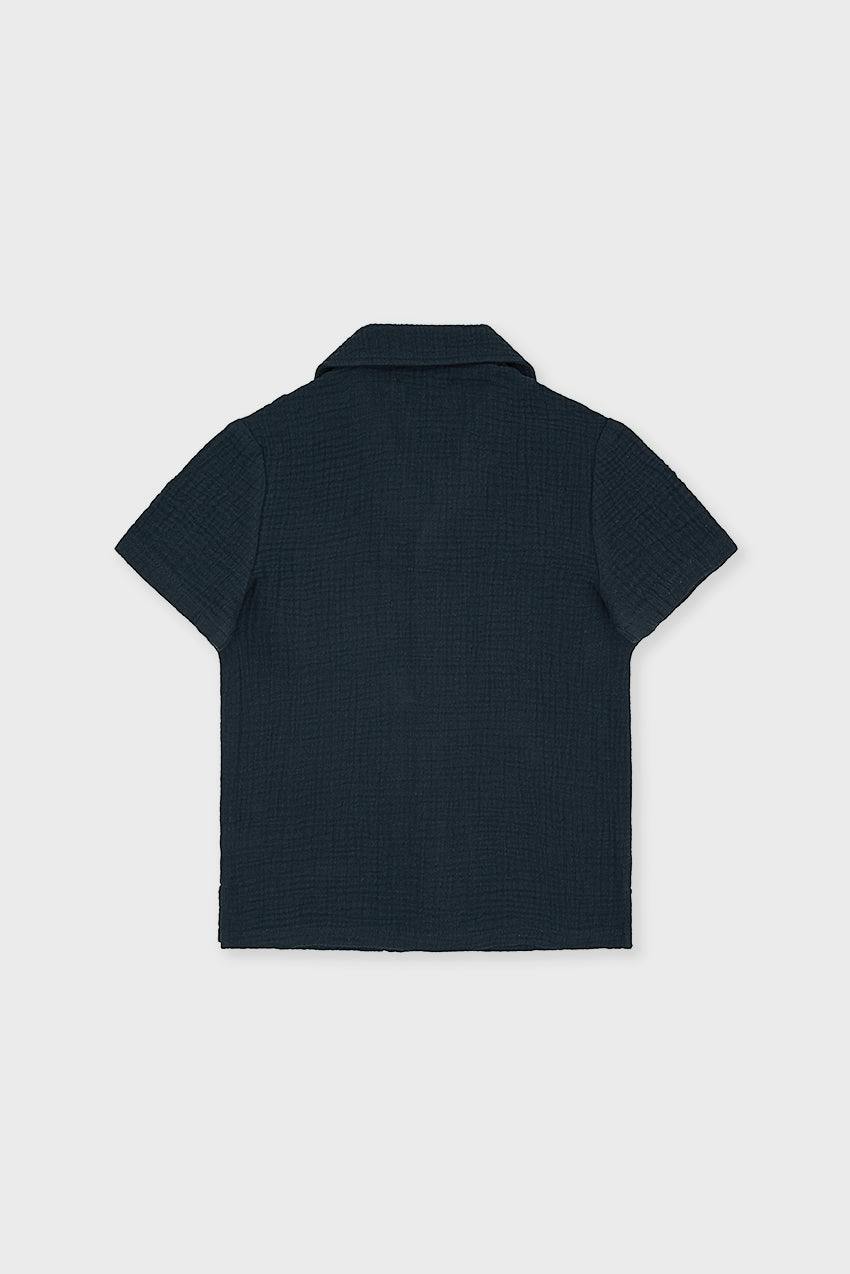 Organic Cotton Camp Collar Waffle Shirt
