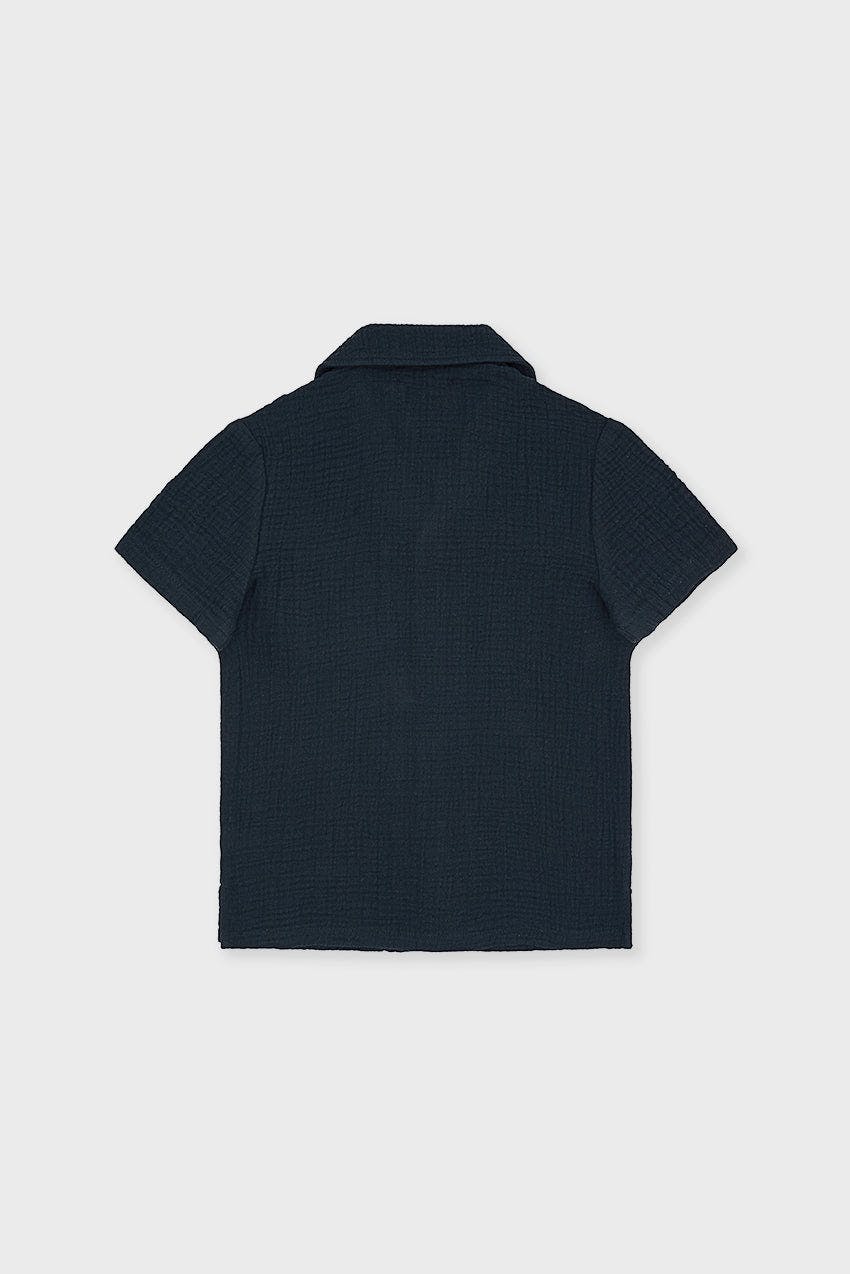 Organic Cotton Camp Collar Waffle Shirt