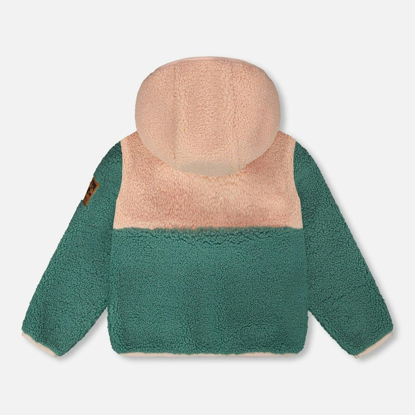 Sherpa Jacket Light Pink Colorblock