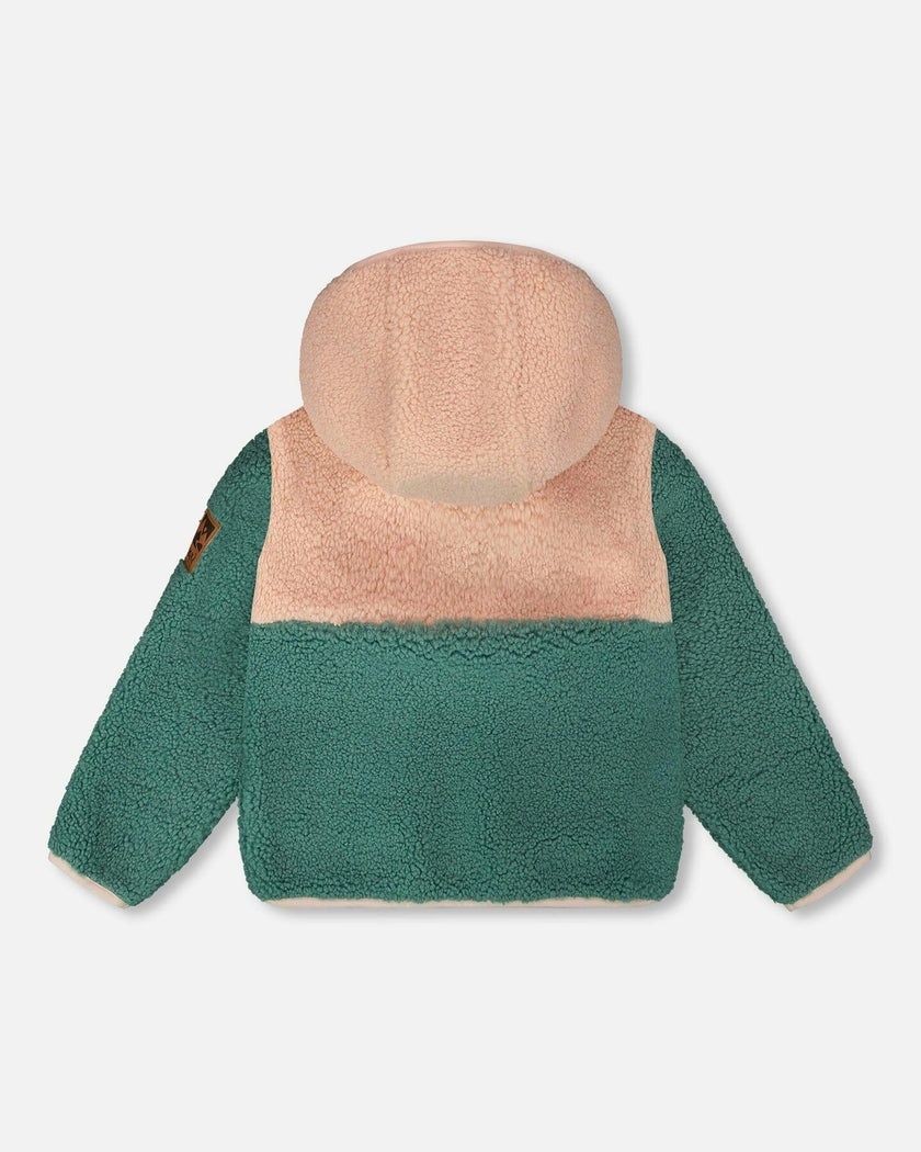 Sherpa Jacket Light Pink Colorblock