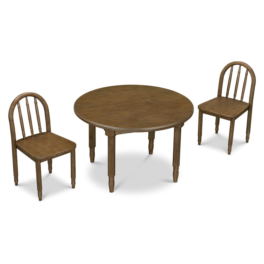 Liberty Play Table & Spindle Chairs Set in Natural Walnut