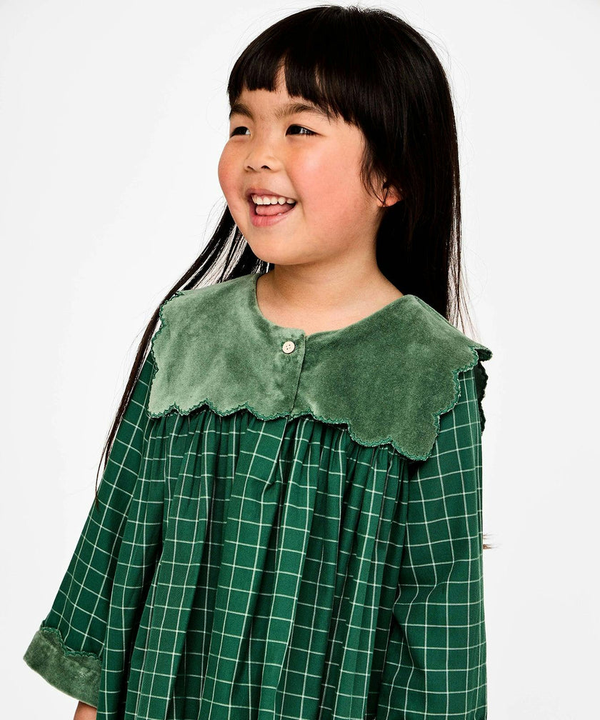 Gigi Dress, Green Holiday Plaid