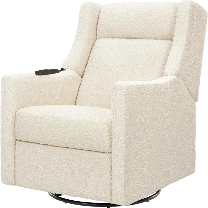 Kiwi Deluxe Power Recliner and Swivel Glider with Heat and Massage in Performance Ivory Boucle