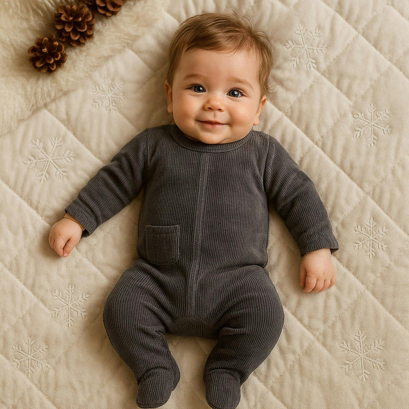 Ribbed Velour Footie