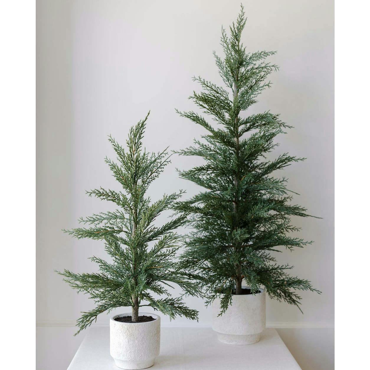 2' Faux Cedar Tree, Set of 2