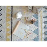 Azteca Natural Washable Rug, Blue