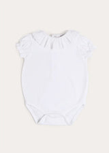 Broderie Anglaise Frill Collar Bodysuit in White (1mth-3yrs)