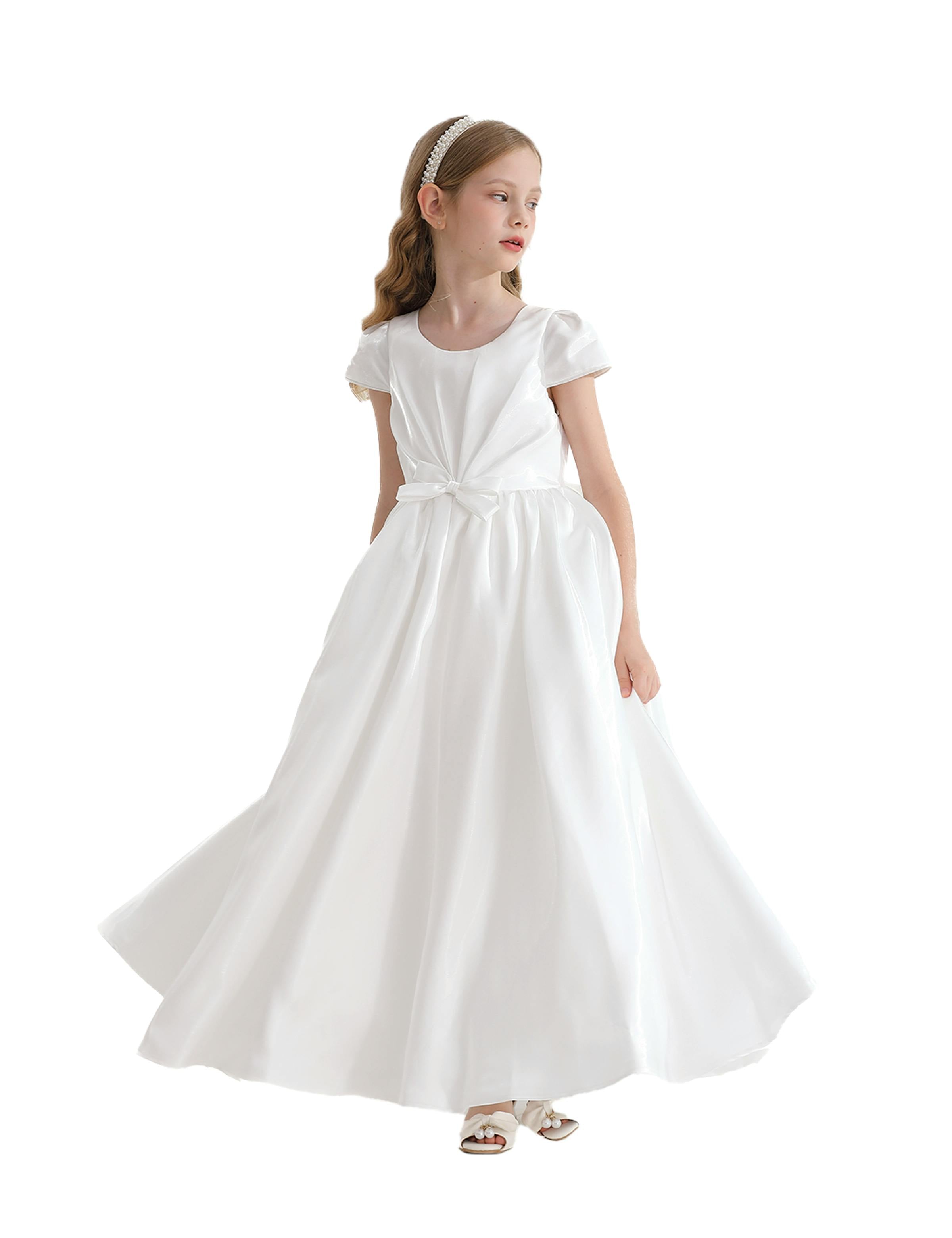White Bow Long Brea Dress