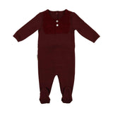 Velour Bib Girls Long Sleeve Footie