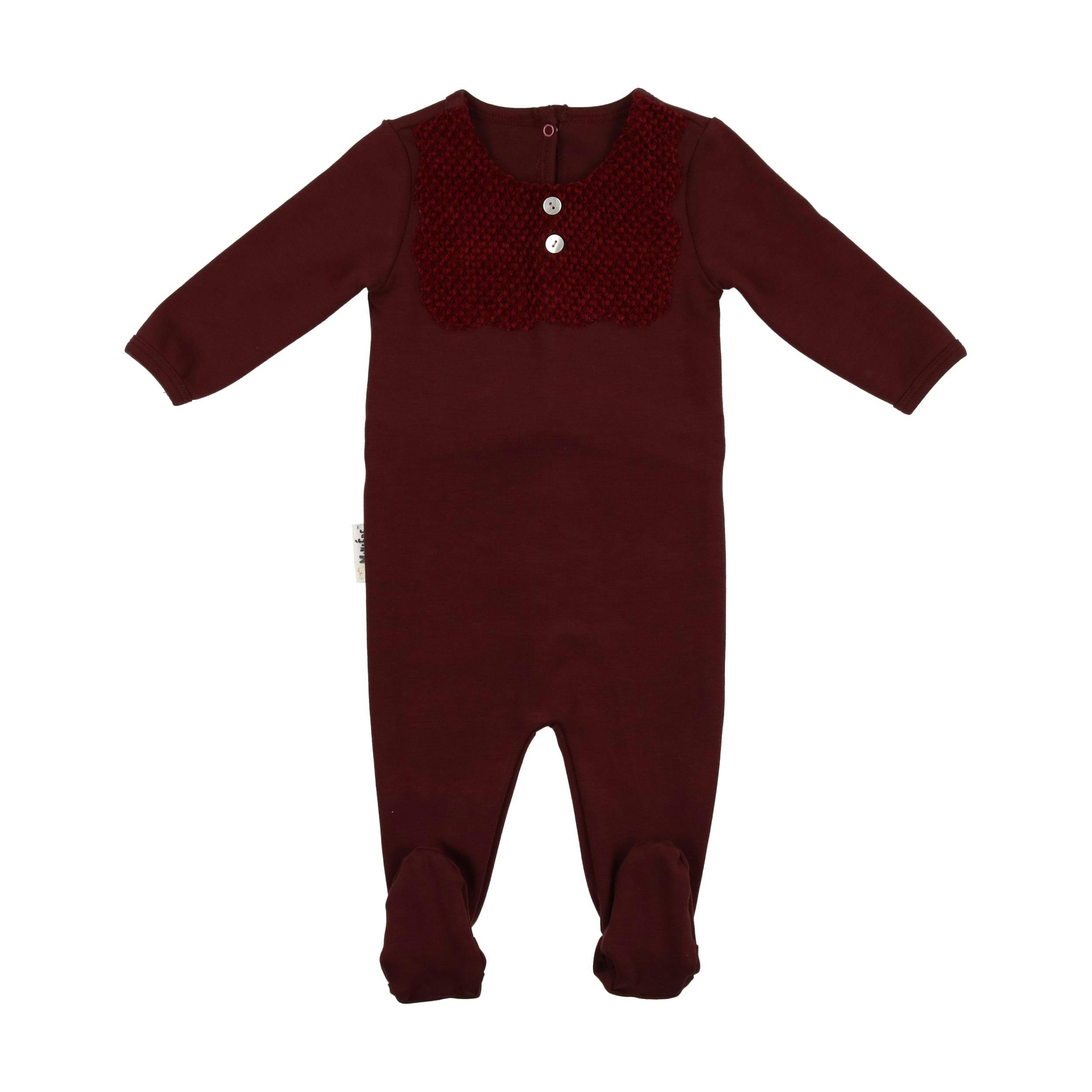 Velour Bib Girls Long Sleeve Footie