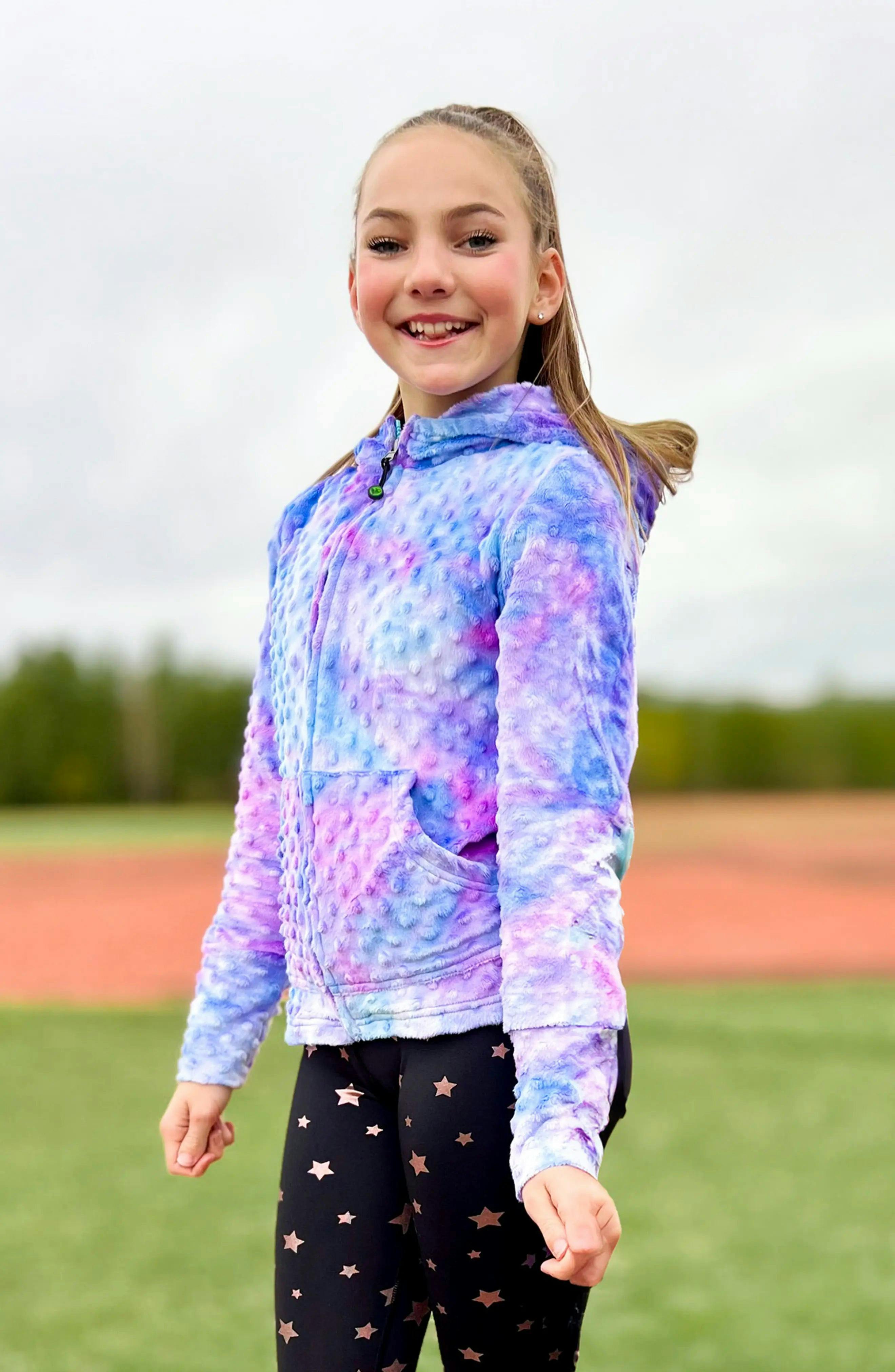 Minky Bubble Zip Hoodie - Tie Dye