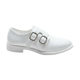 White Patent Buckle Dress Shoes