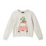 Graphic Sweatshirt | Pink Holiday Car