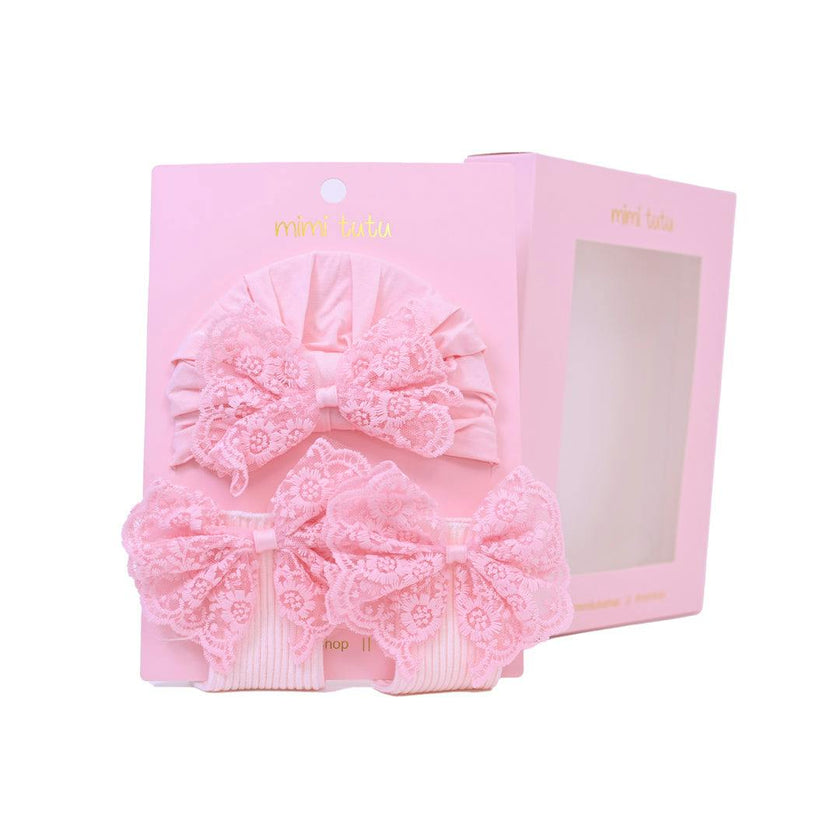 Pink Lace Bow Gift Set