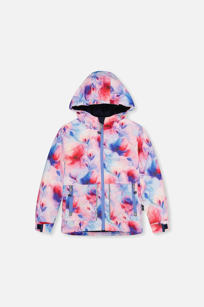 Light Weight Two Piece Chill Snowsuit Mauve Printed Flowers