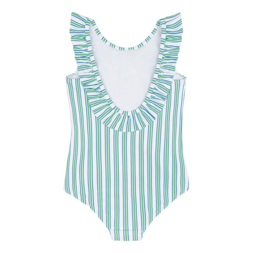 girls tamarin stripe ruffle collar one piece