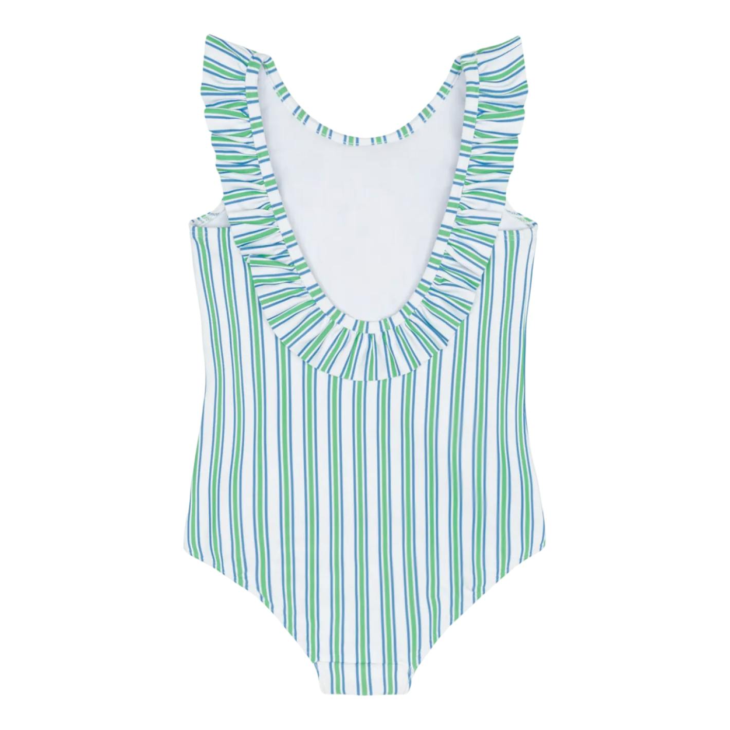 girls tamarin stripe ruffle collar one piece