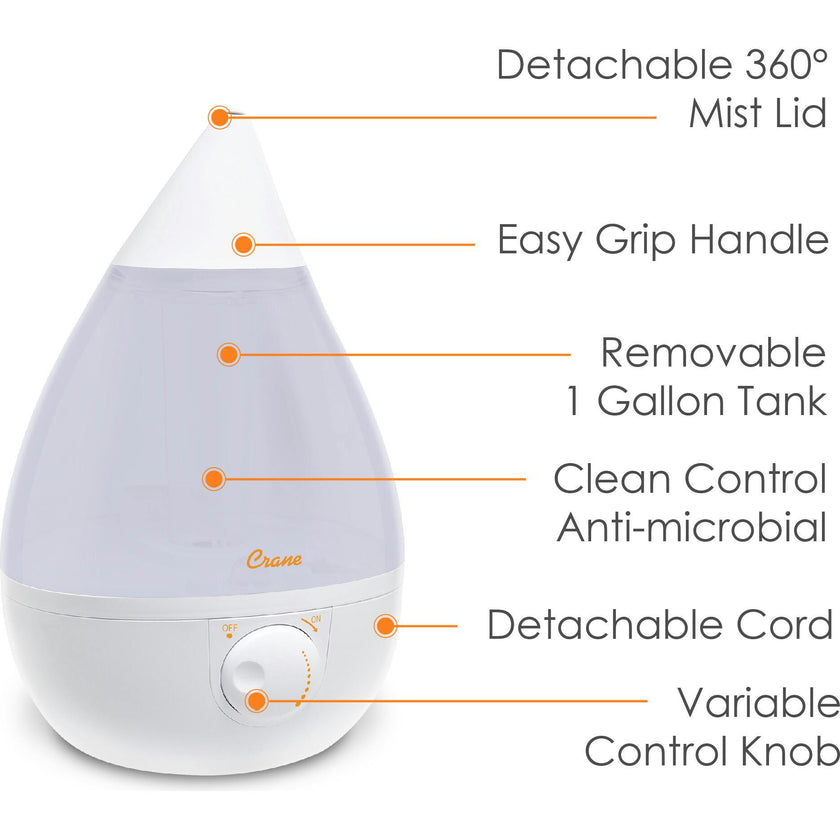 Ultrasonic Cool Mist Drop Shape Humidifier