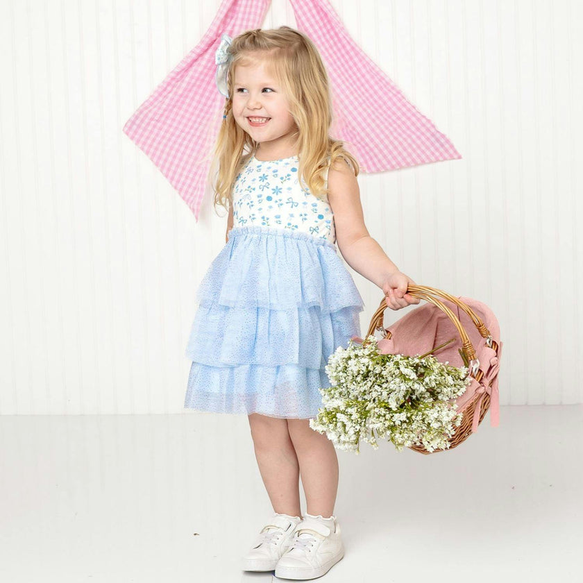 Sky Floral Tank Tutu Dress