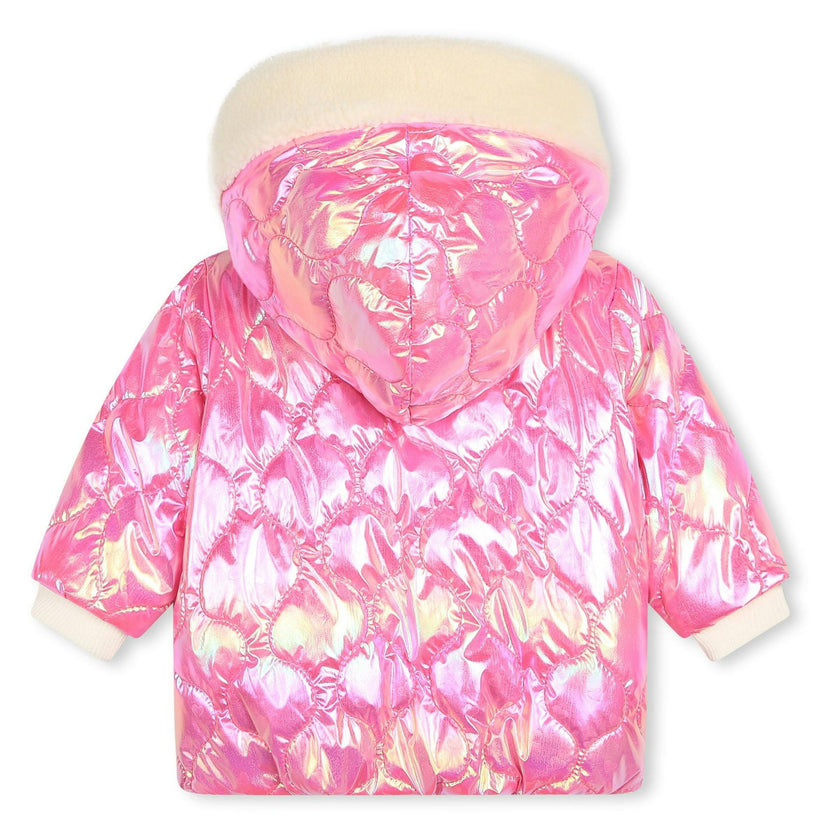 Pink Fluorescent Hooded Jacket