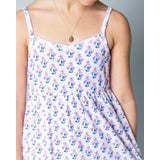 The Organic Rib Dress [Block Floral]