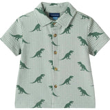Infant Boys Short Sleeve Cabana Set | Green Stripe Dino