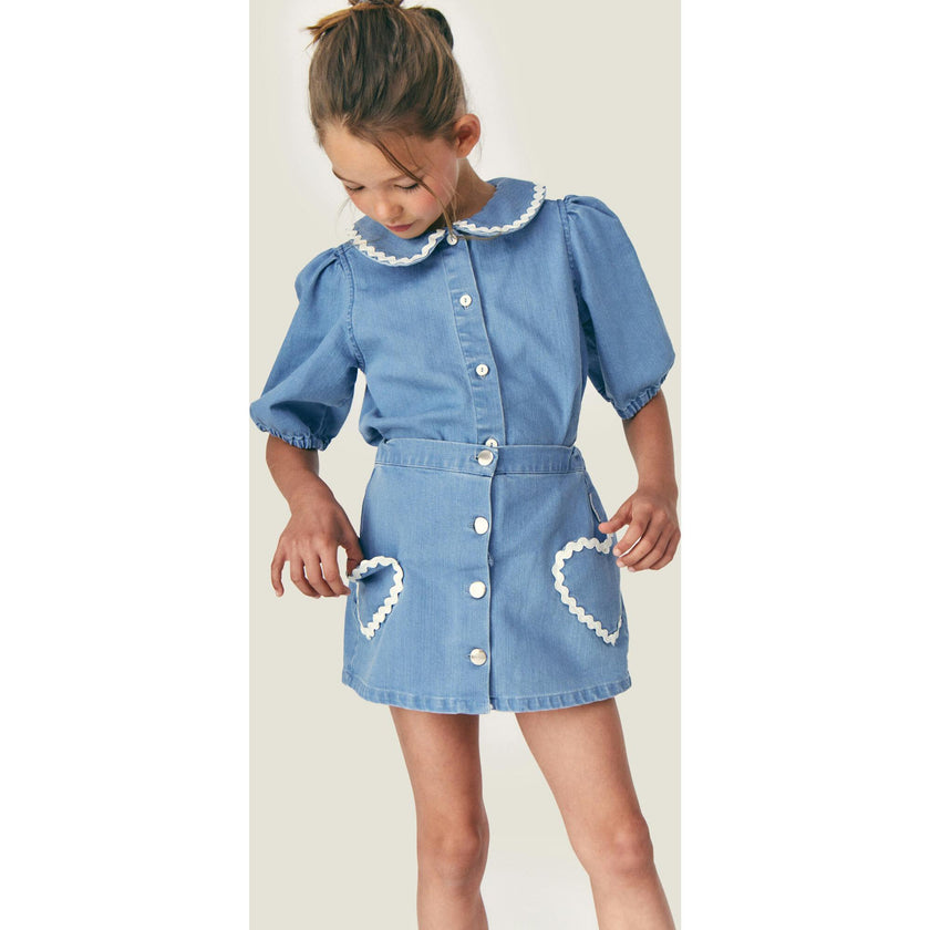 Mipounet SS26 Louise Denim, Shirt Light Blue