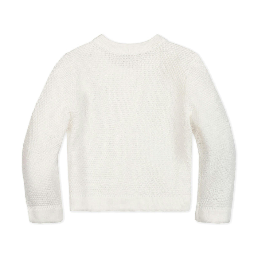 Organic Cropped Scallop Cardigan