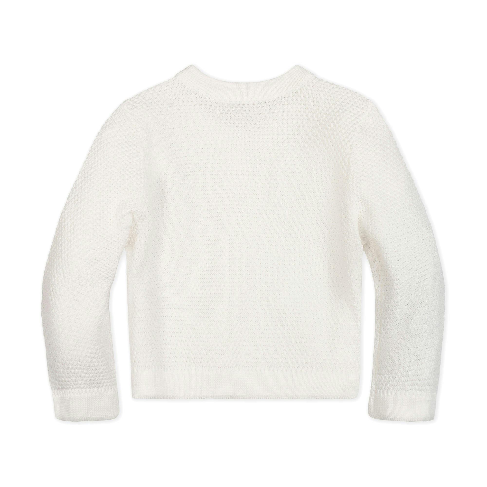 Organic Cropped Scallop Cardigan
