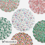 Meri Meri x Liberty Red & Green Reusable Large Plates