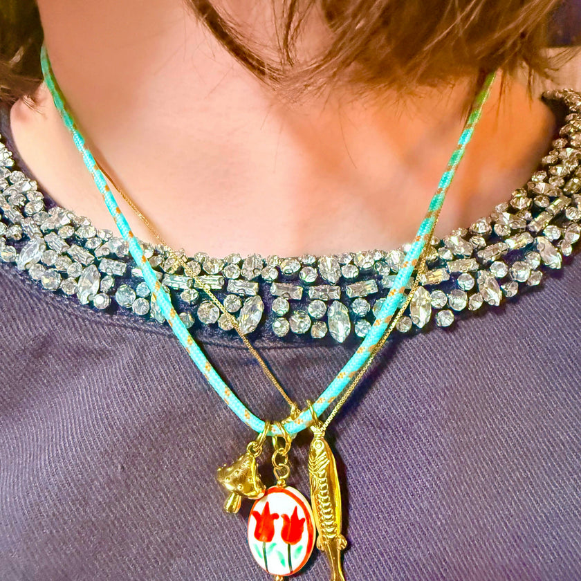 SUMMER CORD FISH CHARM NECKLACE