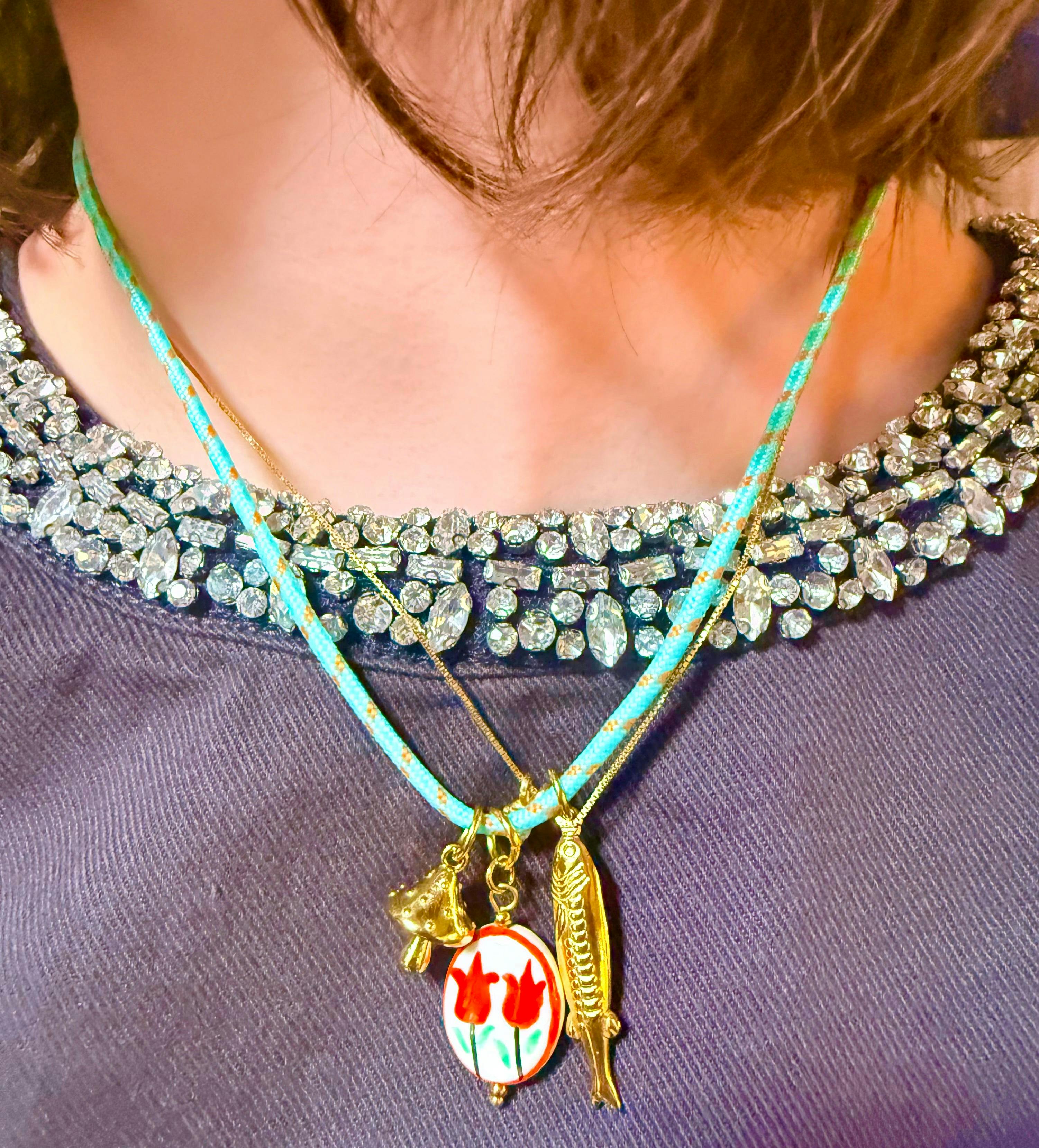 SUMMER CORD FISH CHARM NECKLACE