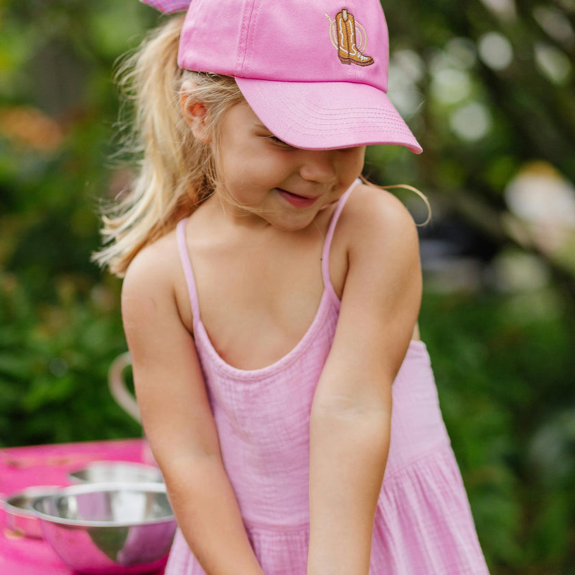 Cowgirl Boot Bow Baseball Hat (Baby, Youth)
