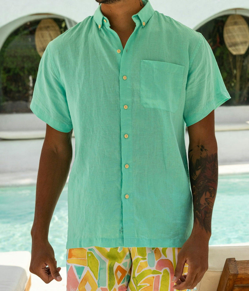 The Sea Suite - Short Sleeve Linen Shirt