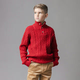 Organic Mock Neck Cable Sweater