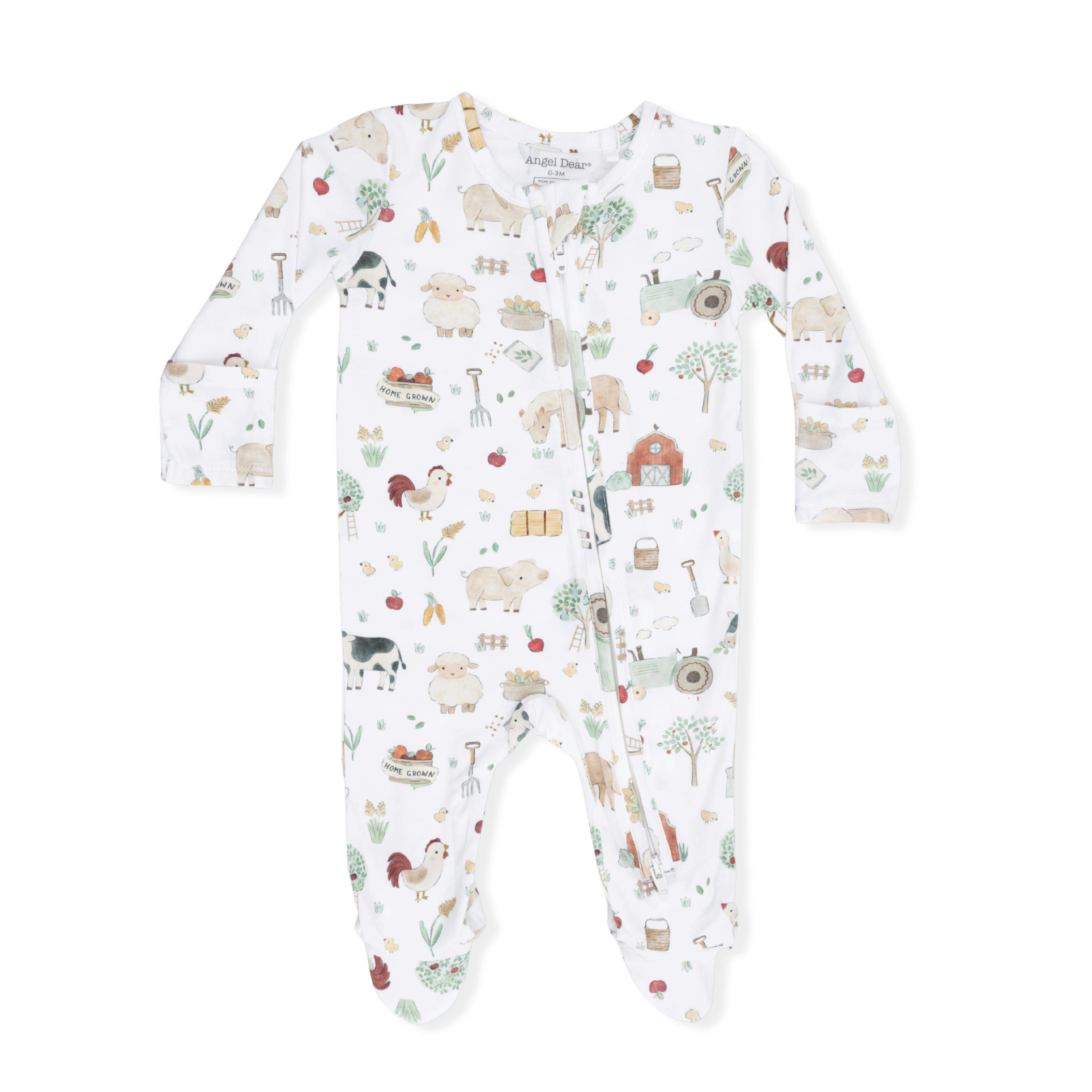 Cute Farm Animals Uni - 2 Way Zipper Footie