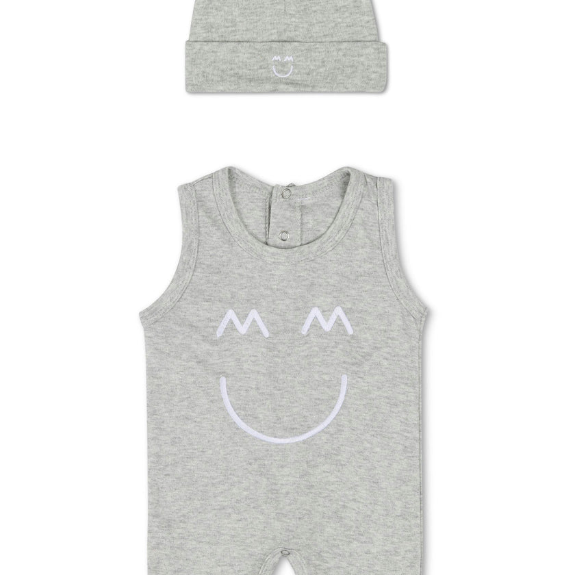 Sleeveless Romper and Hat Set