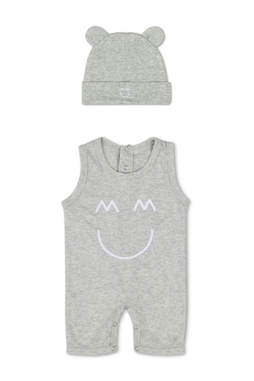 Sleeveless Romper and Hat Set